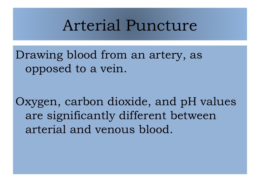arterial puncture slide image